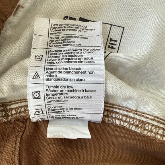 Carhartt Rugged Flex Canvas Work Pants Brown Carpenter Utility Relaxed Fit Sz 10 - Picture 10 of 13